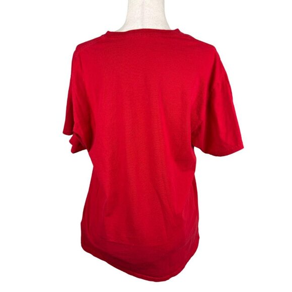 Meowy Christmas Cat Graphic T-Shirt Red 100% Cotton Size Large - Picture 4 of 5